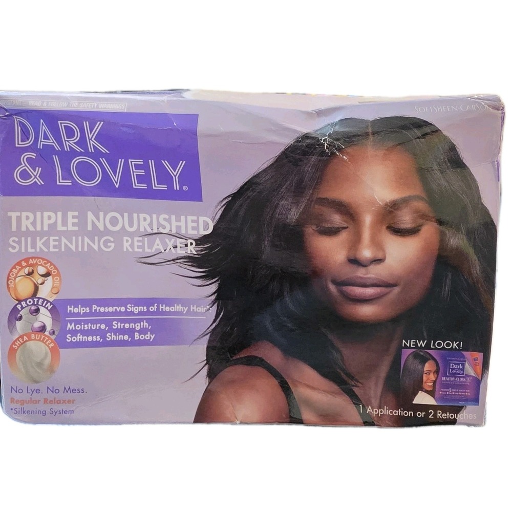 New SoftSheen‎ Carson Dark & Lovely No-Lye Silkening Hair Relaxer Kit REGULAR